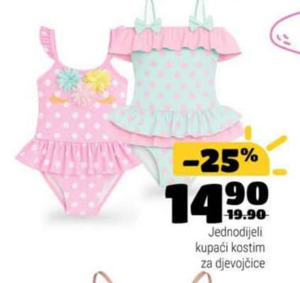 Jednodijeli kupaći kostim za djevojčice