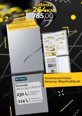 Kombinovani frižider Samsung RB34C60zES9-EK