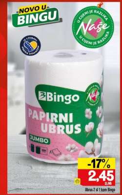 Bingo Papirni Ubrus Jumbo