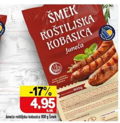 Juneća roštiljska kobasica 800 g Šmek