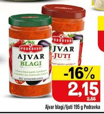 Ajvar blagi/ljuti 195 g Podravka