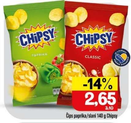 Čips paprika/slani 140 g Chipsy