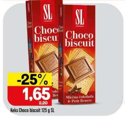Keks Choco Biscuit 125 g, SL