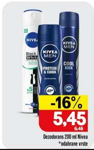 Dezodorans 200 ml, Nivea