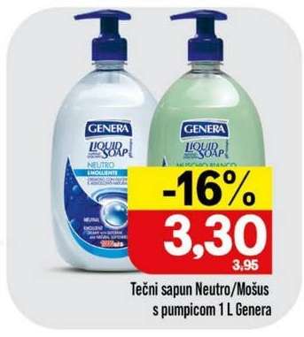 Tečni sapun Neutro/Mošuš s pumpicom 1 L Genera