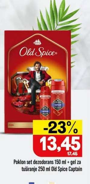 Poklon set dezodorans 150 ml + gel za tuširanje 250 ml Old Spice Captain