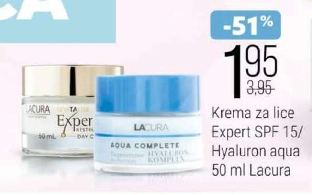 Krema za lice Expert SPF 15/ Hyaluron aqua 50 ml Lacura