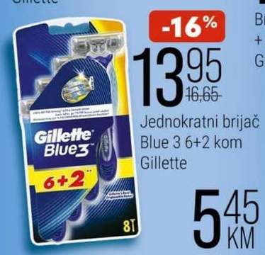 JEDNOKRATNI BRIJAČ BLUE 3 6+2 KOM GILLETTE