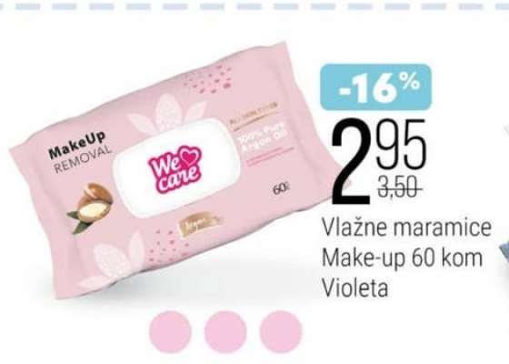 Vlažne maramice Make up 60 kom Violeta