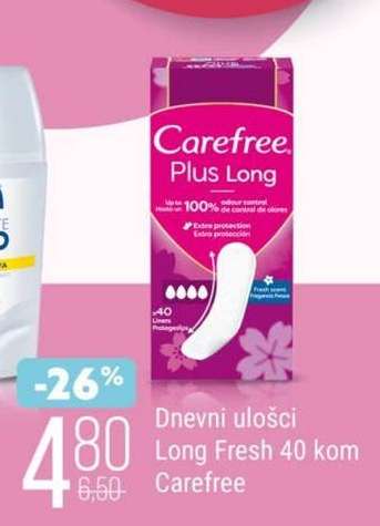 Dnevni ulošci Long Fresh 40 kom Carefree