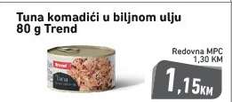 Tuna komadići u biljnom ulju 80 g Trend