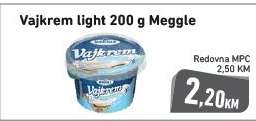 Vajkrem light 200 g Meggle