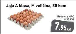 Jaja A klasa, M veličina, 30 kom