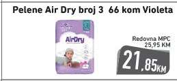 Pelene Air Dry broj 3 66 kom Violeta