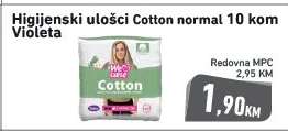 Higijenski ulošci Cotton normal 10 kom Violeta