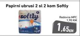 Papirni ubrusi 2 sl 2 kom Softly