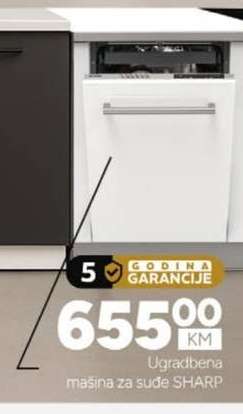 Ugradbena mašina za suđe SHARP