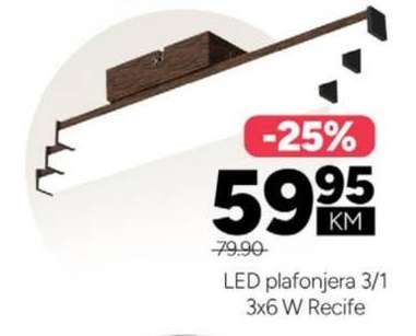 LED plafonjera 3/1 3x6 W Recife
