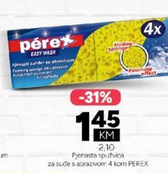 Pjerasta spužvica za suđe s abrazivom 4 kom PEREX