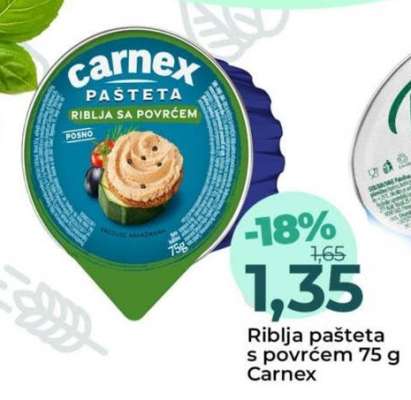Riblja pašteta s povrćem 75 g Carnex