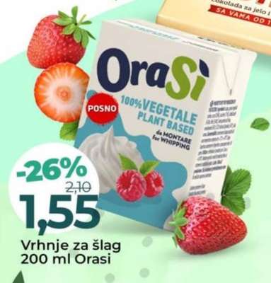 Vrhnje za šlag 200 ml Orasi