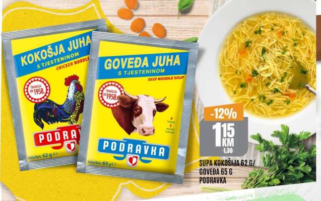 Supa Kokošja 62 g / Goveda 65 g Podravka