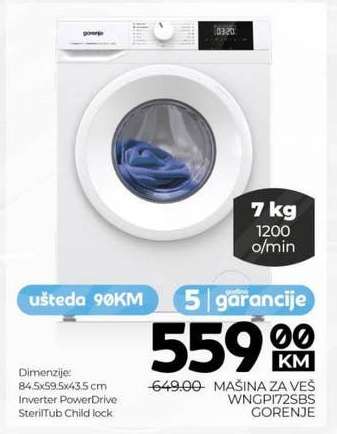 MAŠINA ZA VEŠ WNGP172SBS GORENJE