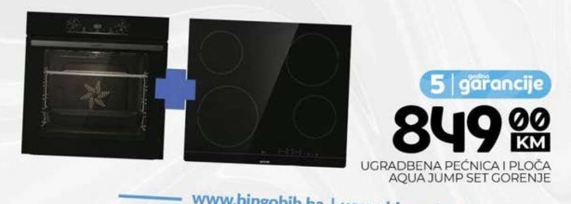 Ugradbena pećnica i ploča Aqua Jump Set Gorenje