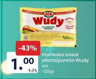 Hrenovka snack pileća/pureća Wudy