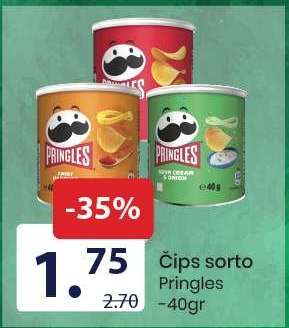 Čips sorto Pringles