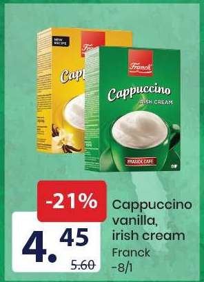 Cappuccino vanilla, irish cream