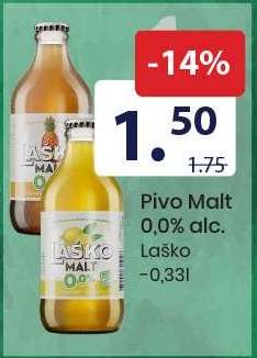 Pivo Malt 0,0% alc. Laško