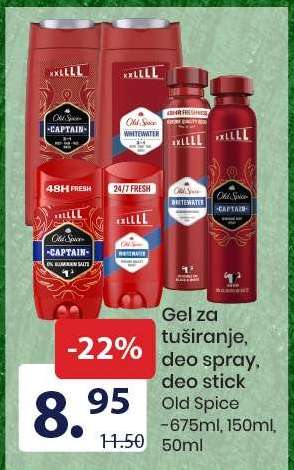 Old Spice Gel za tuširanje, deo spray, deo stick