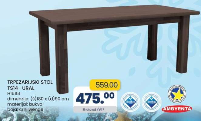 TRPEZARIJSKI STOL TS14– URAL