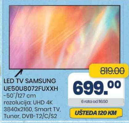 LED TV SAMSUNG UE50U8072FUXXH