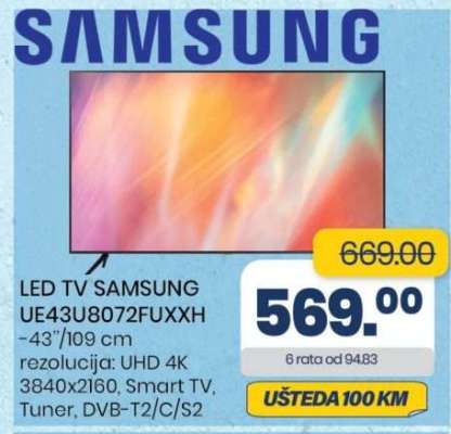 LED TV SAMSUNG UE43U8072FUXXH