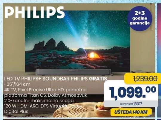 LED TV PHILIPS + SOUNDBAR PHILIPS GRATIS