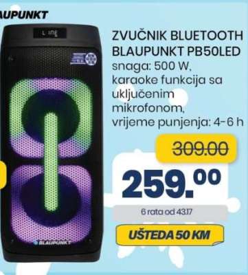 ZVUČNIK BLUETOOTH BLAUPUNKT PB50LED
