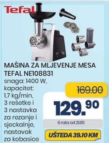 MAŠINA ZA MLJEVENJE MESA TEFAL NE108831