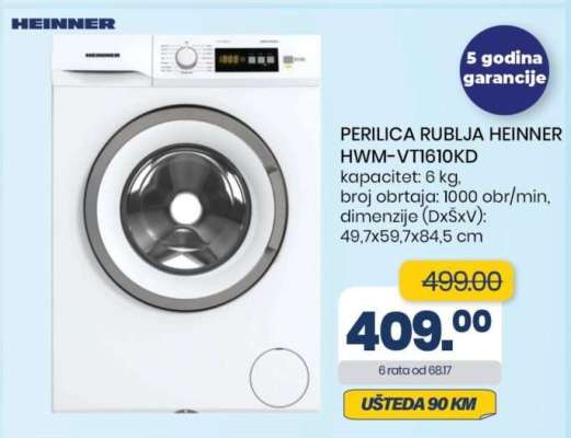 PERILICA RUBLJA HEINNER HWM-VT1610KD