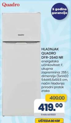 HLADNJAK QUADRO DFR-2640 NR