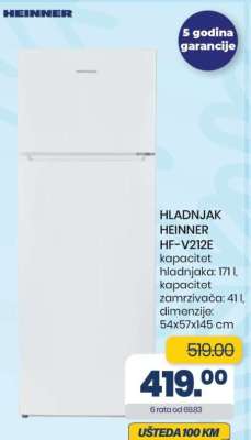 HLADNJAK HEINNER HF-V212E