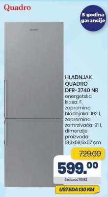 HLADNJAK QUADRO DFR-3740 NR