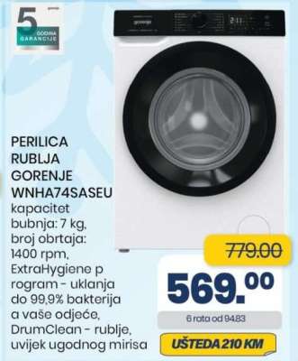 PERILICA RUBLJA GORENJE WNHA74SASEU