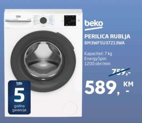 beko PERILICA RUBLJA BM3WFSU37213WA