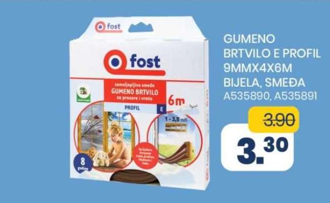 GUMENO BRTVILO E PROFIL 9MMX4X6M BIJELA, SMEĐA