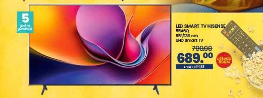 LED SMART TV HISENSE 55A6Q