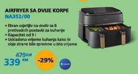 AIRFRYER SA DVIJE KORPE NA352/00