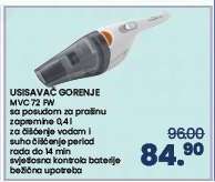USISAVAČ GORENJE MVC 72 FW