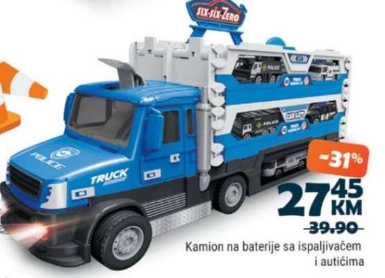 Kamion na baterije sa ispaljivačem i autićima